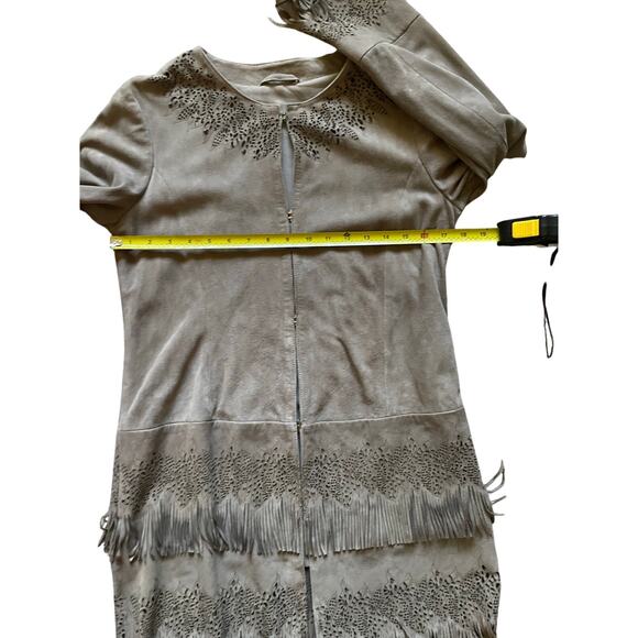 Vintage Genuine Suede Leather Women/Teen Jacket with Fringe Sz Small 40 Western - Picture 7 of 10